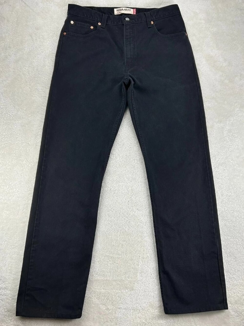 Levi's 505 Straight Jeans Mens W36 L34 Black‎ Denim Regular Fit Mid Rise Comfort